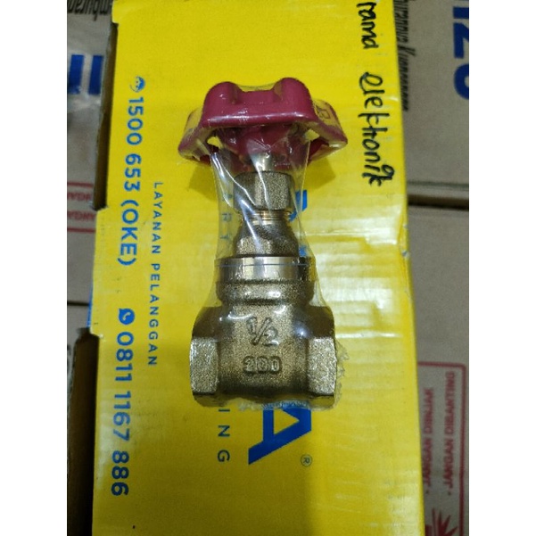 GateValve 1/2 &quot; ONDA / Stop Kran Putar Gate Valve Kuningan