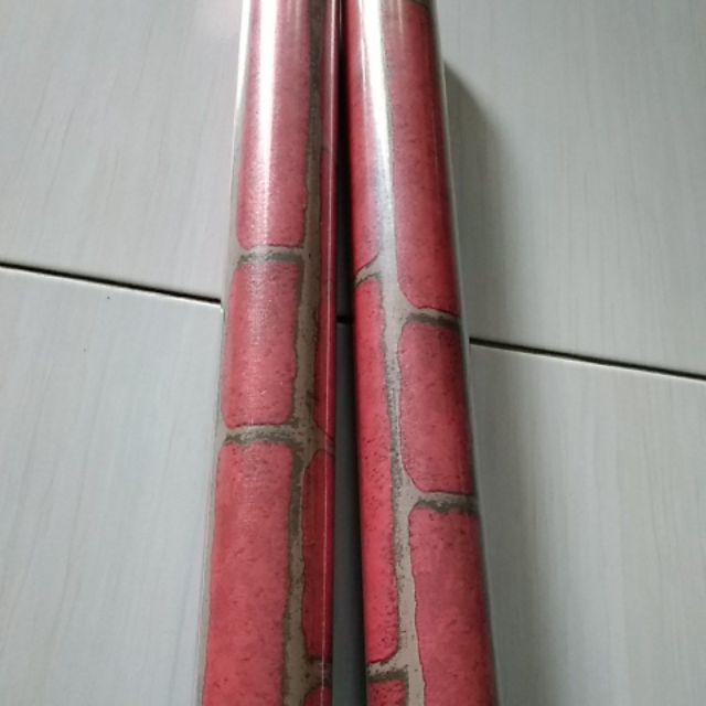 R005ls Wallpaper Sticker Ku - Bata Merah 45cm X 9-10m Wallpaper Dinding