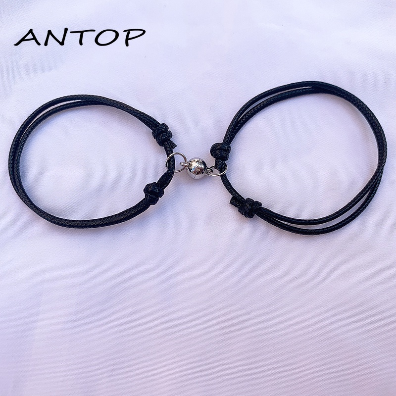 2 Pcs/set Polos Magnetik Pasangan Gelang Retro Magnet Gelang Persahabatan ANTOP