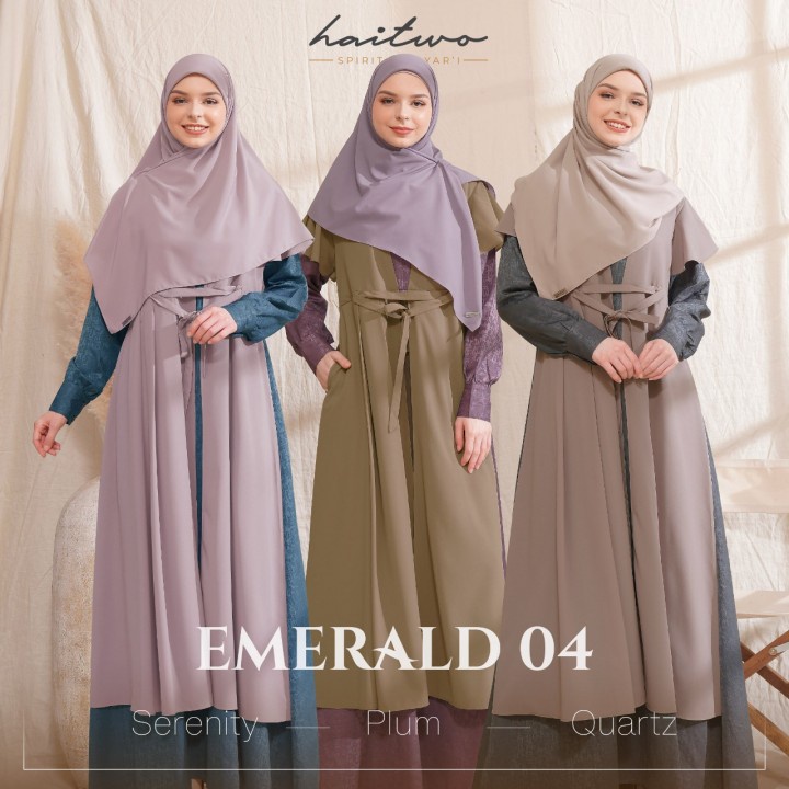 HAITWO EMERALD 004 GAMIS WANITA MUSLIMAH DRESS SYARI TERBARU 2022 [BISA COD]