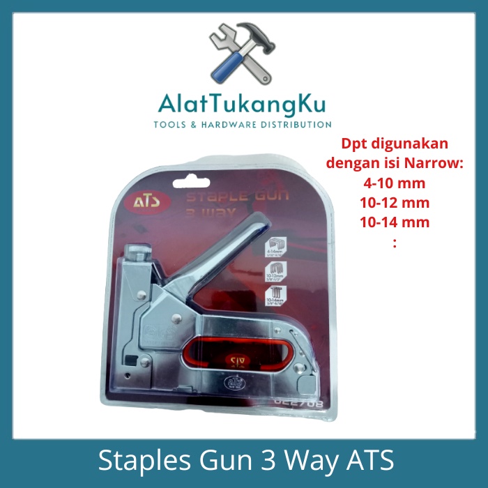 

Staple Gun 3 way 4-14mm ATS/ Tembakan Staples bisa utk 3 macam isi "Stapler Hekter Heckter Jok