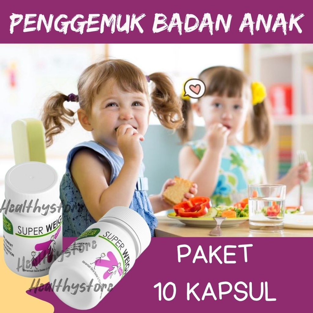 SUPER WEIGHT JUNIOR KAPSUL suplement penggemuk badan anak ampuh,vitamin penggemuk badan,obat penggem