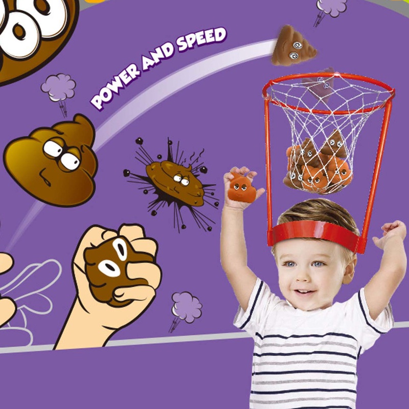 Mary Outdoor Headband Hoop Fake Poops Toys Security Catching Game Orang Tua-Anak Permainan Anak-Anak Basket Shooting Belajar Gi