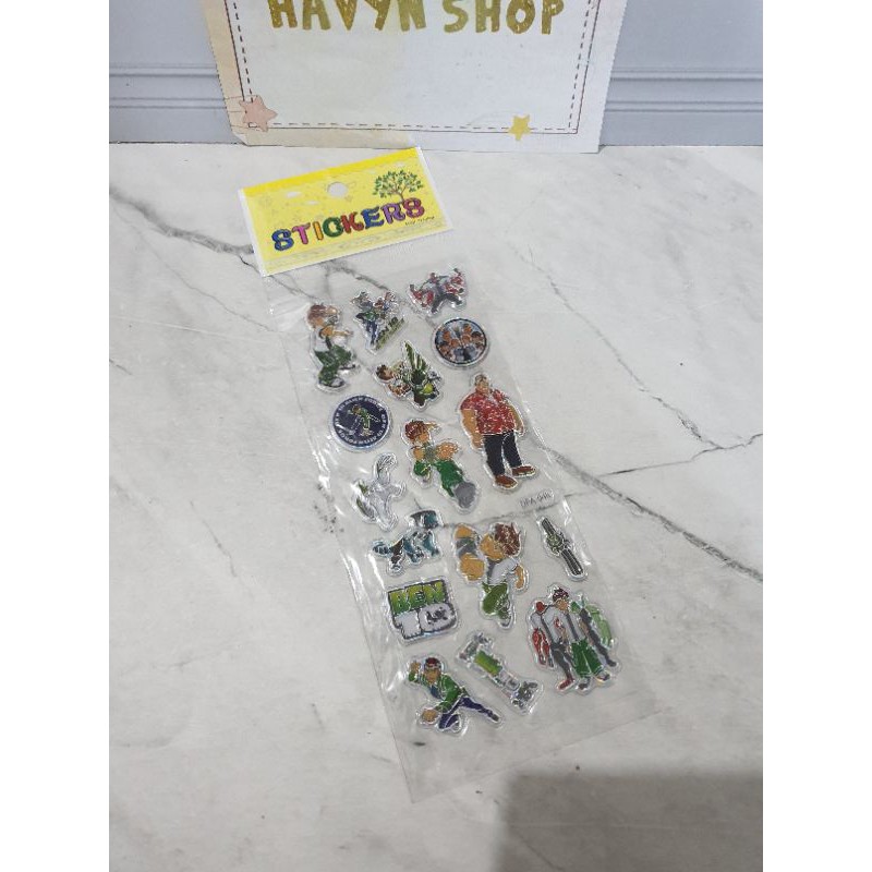 sticker anak/stiker fancy/STICKER 3D METALIK/tempelan-Ben-10