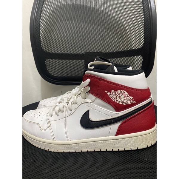 Nike air jordan 1 mid white black gym red original second