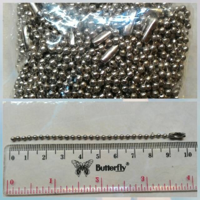 Isi 144 pcs hang tag rantai lada / gantungan kunci rantai lada