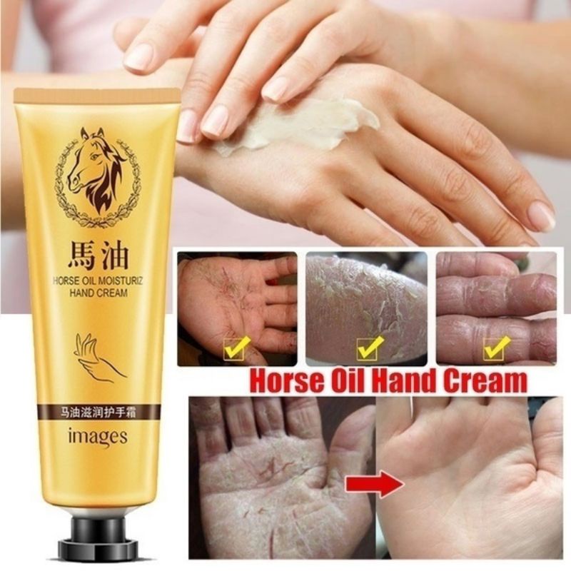 Images Horse Oil Hand Cream / Krim Melembabkan Kulit Tangan Kaki Kering Kasar &amp; Tumit Pecah-Pecah / Hand Cream Anti Aging Mencegah Keriput / Krim Perawatan Kulit Tangan Kaki Kering &amp; Pecah-Pecah /Lotion Pelembab Kulit Tangan &amp; Kaki /Krim Mencerahkan Kulit