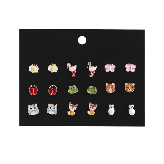 LRC Perhiasan Set Fashion Multi-color Animal Shape Decorated E65912