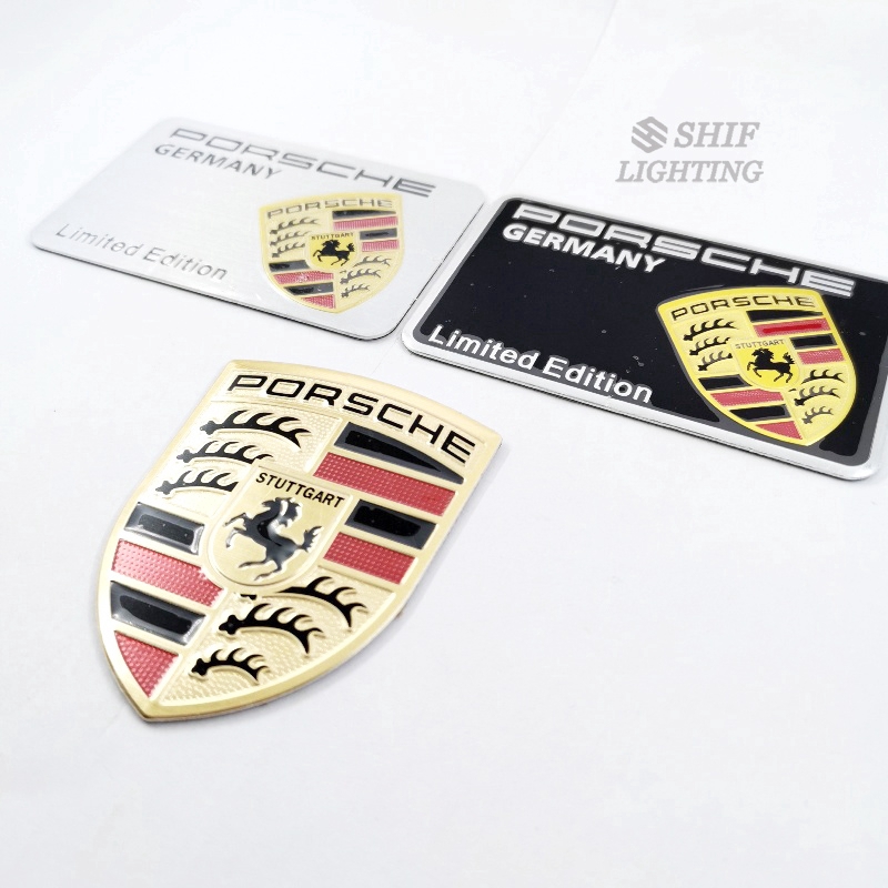 1pc Stiker Emblem Logo Kuda Porsche Bahan Aluminum Untuk Dekorasi Mobil