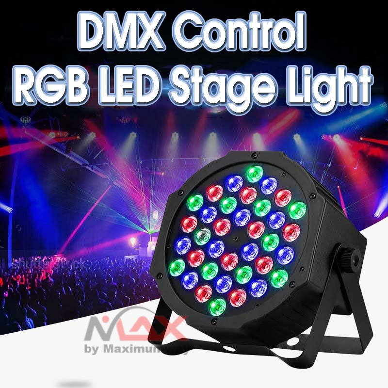 DMX Flat Par Light RGB 36LED 40W 220V Lampu sorot panggung Alien Lampu Proyektor LED Panggung DMX RGB Light Stage Lighting 36W Professional Disco Light RGB LED Ktv Bar Party DJ Lamp Decorative Stage Light Effect Projector Par Lamp EU Plug