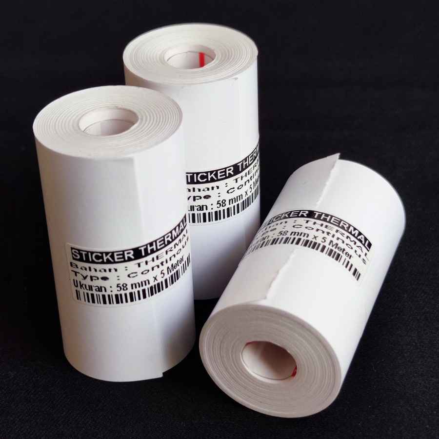 

KERTAS LABEL STICKER THERMAL 58MM X 5 M