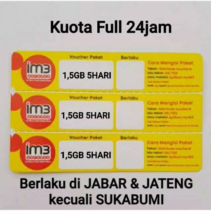 VOUCHER INDOSAT 1.5GB 5HARI