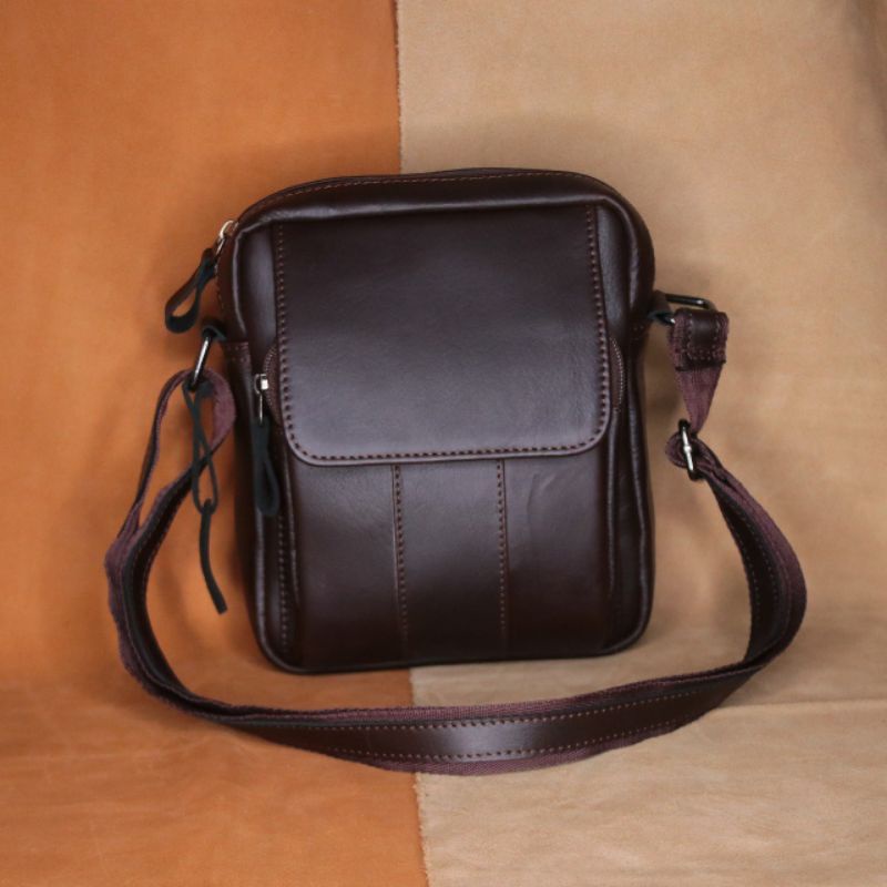 TAS SLEMPANG PRIA KULIT SLEMPANG SLING BAG PRIA COWOK KULIT ORIGINAL REVEN TAS SELEMPANG KULIT BERKUALITAS PREMIUM