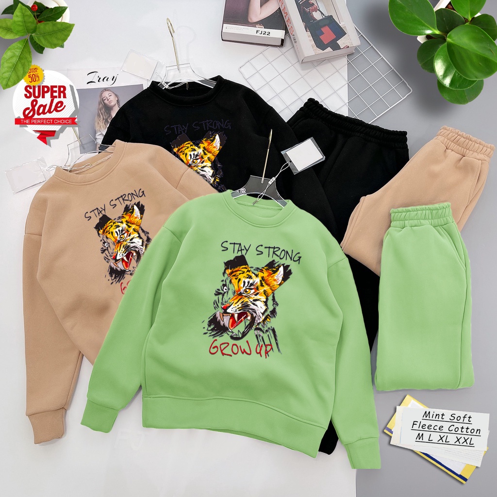 Sweater Stay Strong Grow Up | Sweater Pria &amp; Wanita | Dhea Fashion | Untitres