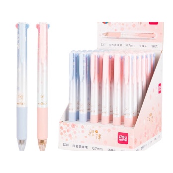 

Deli Pulpen Retractable Sakuraru Series Lucu Bullet tip 0.7mm 4 warna S311 (PCS)