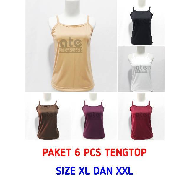 AT225-(Dapat 6 pcs) tengtop wanita sarmila tanktop tali kecil home made