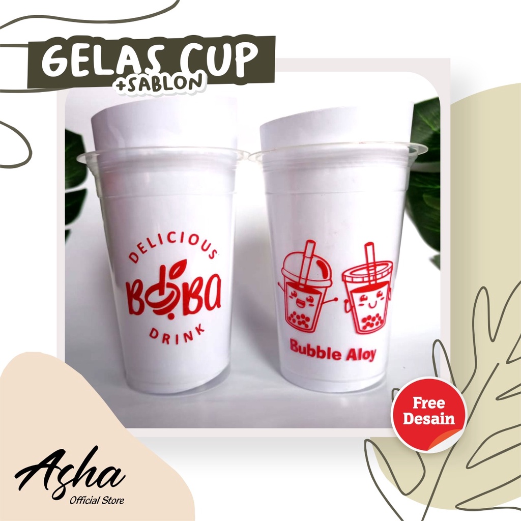 GELAS CUP SABLON 12OZ 14OZ 16OZ 22OZ PLASTIK STARINDO THAI TEA CAPCIN KOPI SUSU
