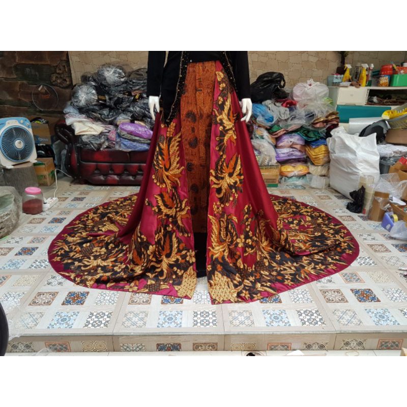 rok ekor satin batik cantik