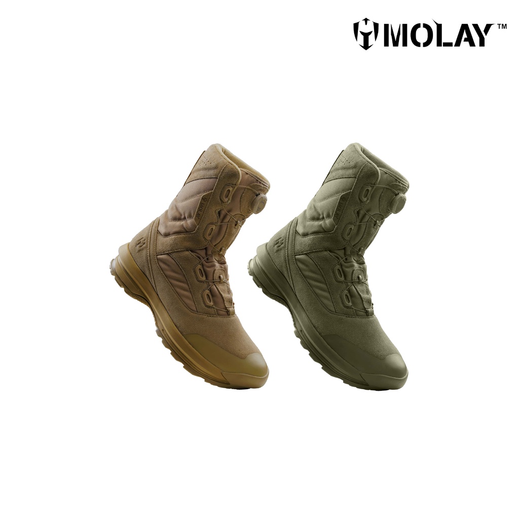 Molay™ Sepatu Honu Tactical Boots - Ranger Green & Pangoline Brown