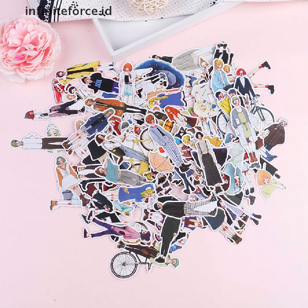 (Infiniteforce.Id) 280pcs / Pak Stiker Kertas Motif Anak Perempuan Untuk Dekorasi Diary / Album / Scrapbook