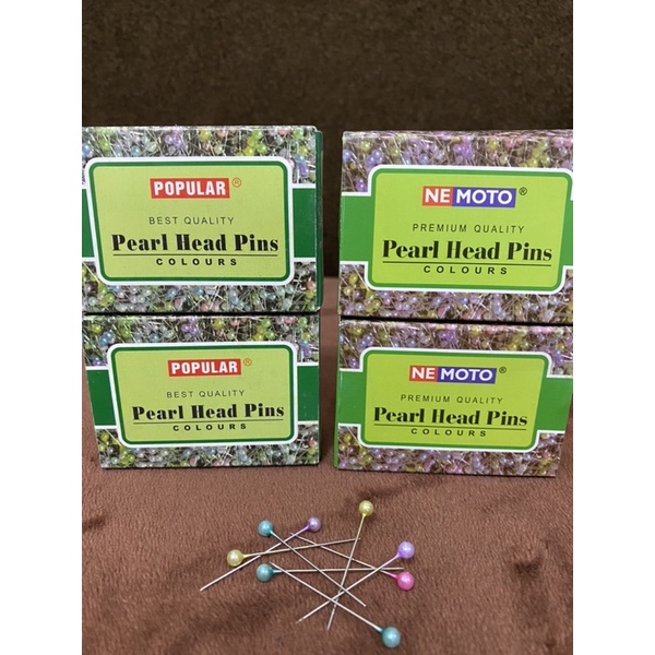 Jarum Pentul 1 BOX / Needle Pearl Head Pins / Jarum Hijab HAKATORI / Jarum pentul Nemoto / Jarum Pentul 1 BOX / Needle pearl head pins / Jarum hijab popular