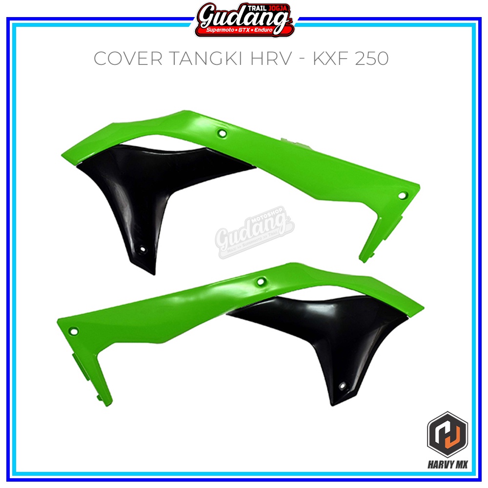 Legshield Cover Tutup Tangki Sayap Depan KXF 250 HRV Hitam Putih Hijau