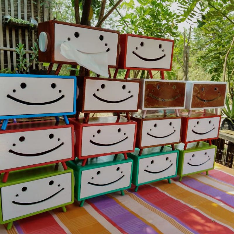 Tempat Tisu Kayu Smile Tempat Token Listrik Smile Custome ukuran