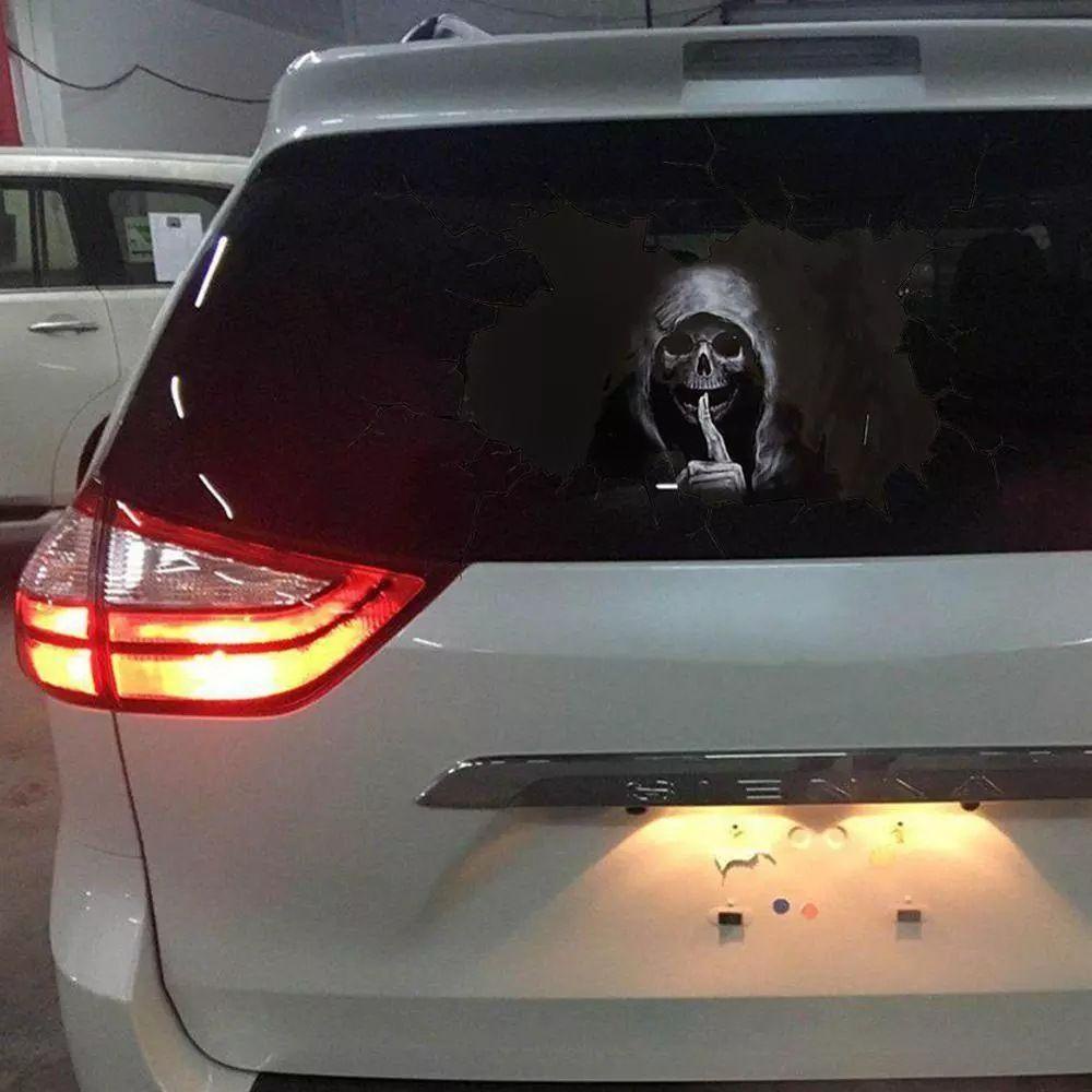 Populer Halloween Tengkorak Stiker Anti Gores Perekat Diri Truk Motor Horror Dinding Decal Skull Decals