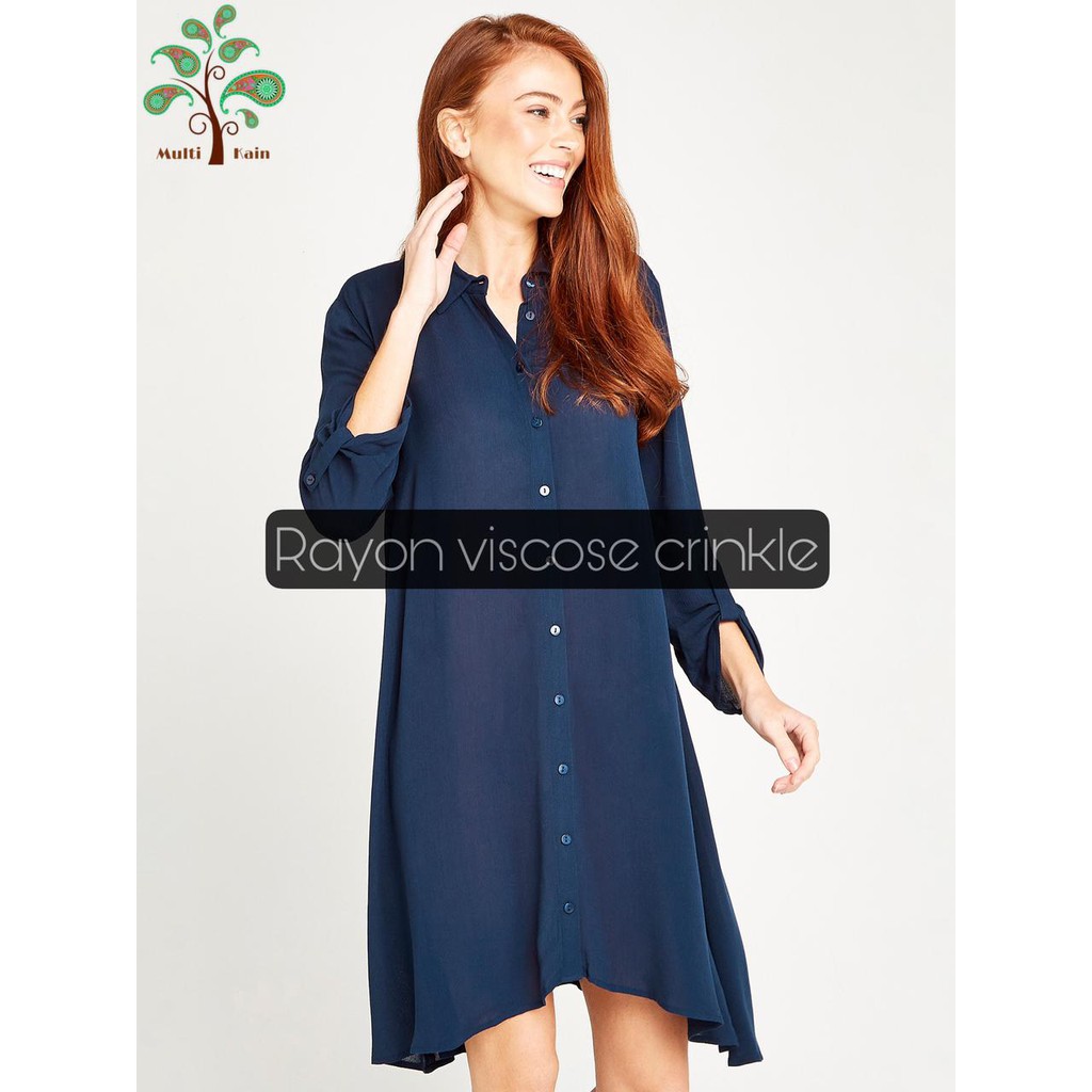 multi kain rayon viscose viscos crinkle kerut premium lebar 135cm harga per 0.5 meter