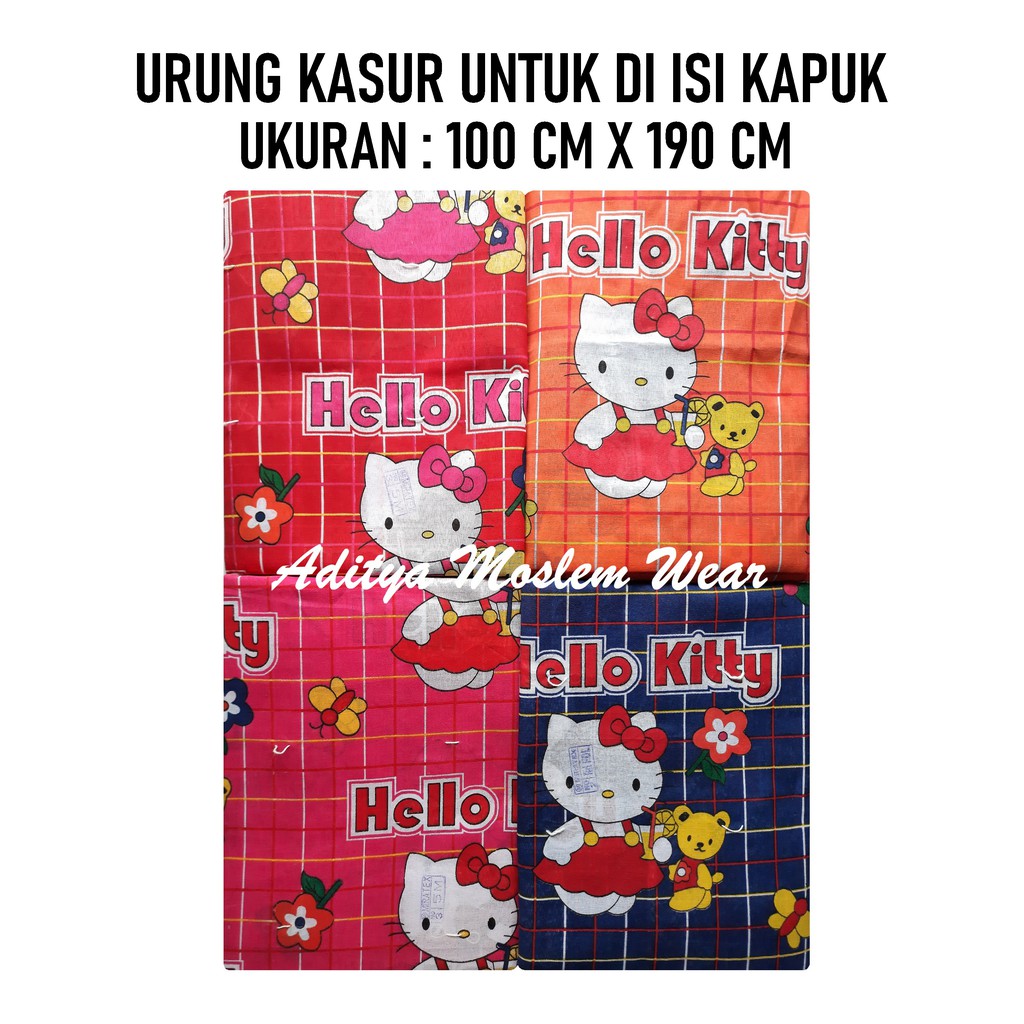 URUNG KASUR KAPUK NO 4 SINGLE 100X200 CM MOTIF HELLO KITTY SARUNG KASUR ISI KAPUK KULIT KASUR KAPUK