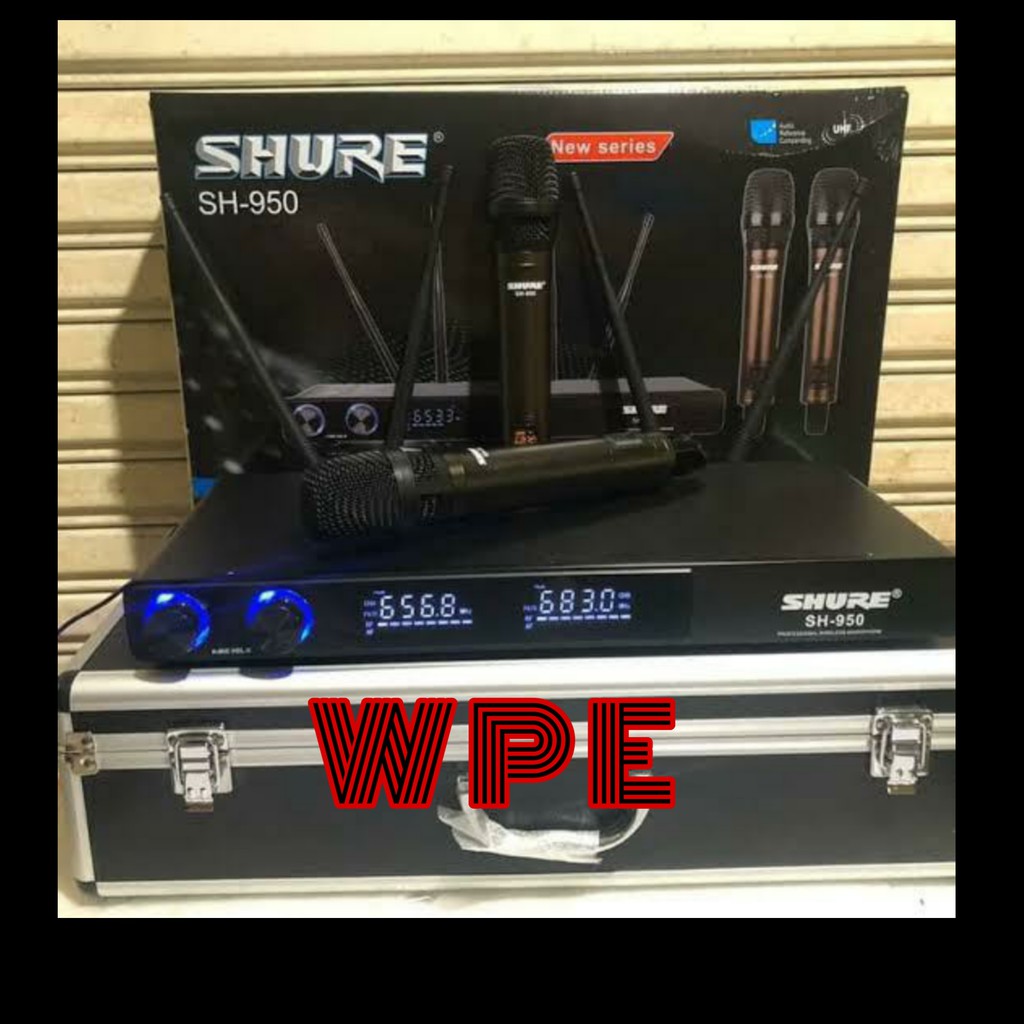 mic wireless shure sh 950 pegang pegang free koper