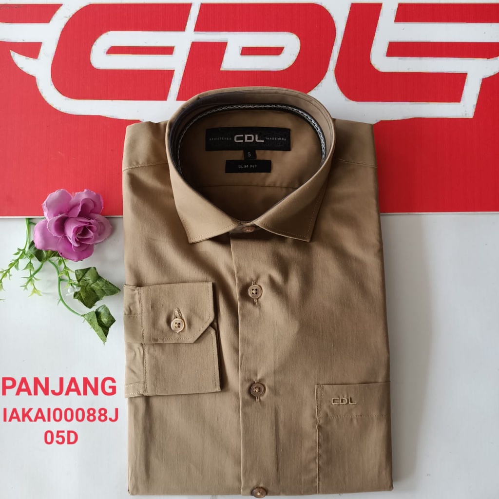 gos CDL (CARDINAL) KEMEJA FORMAL MOTIF SLIMFIT Pakaian Pria Atasan Kemeja Hem Lengan Panjang Original