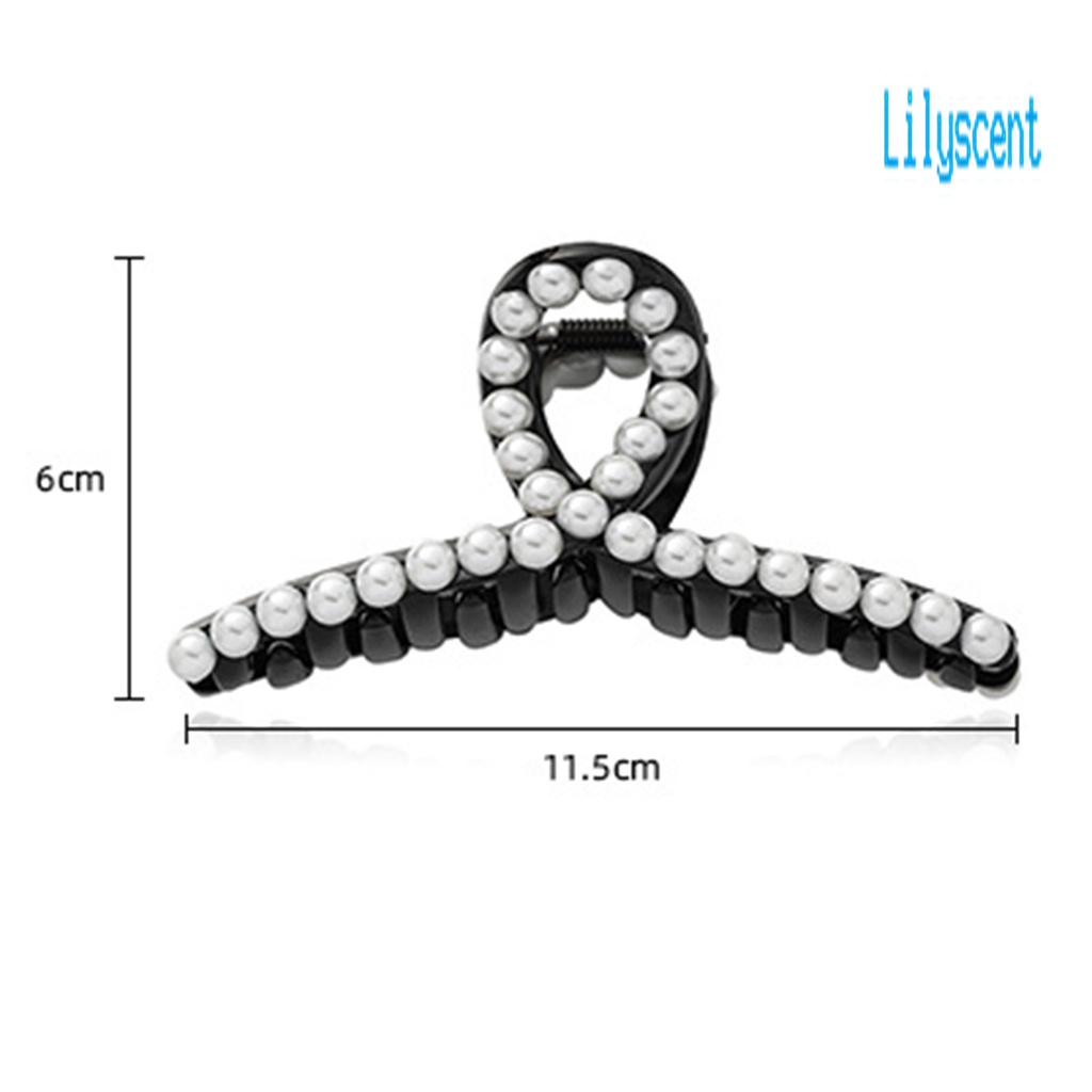 Jepit Rambut Cakar Ukuran Besar Aksen Mutiara Imitasi Untuk Wanita