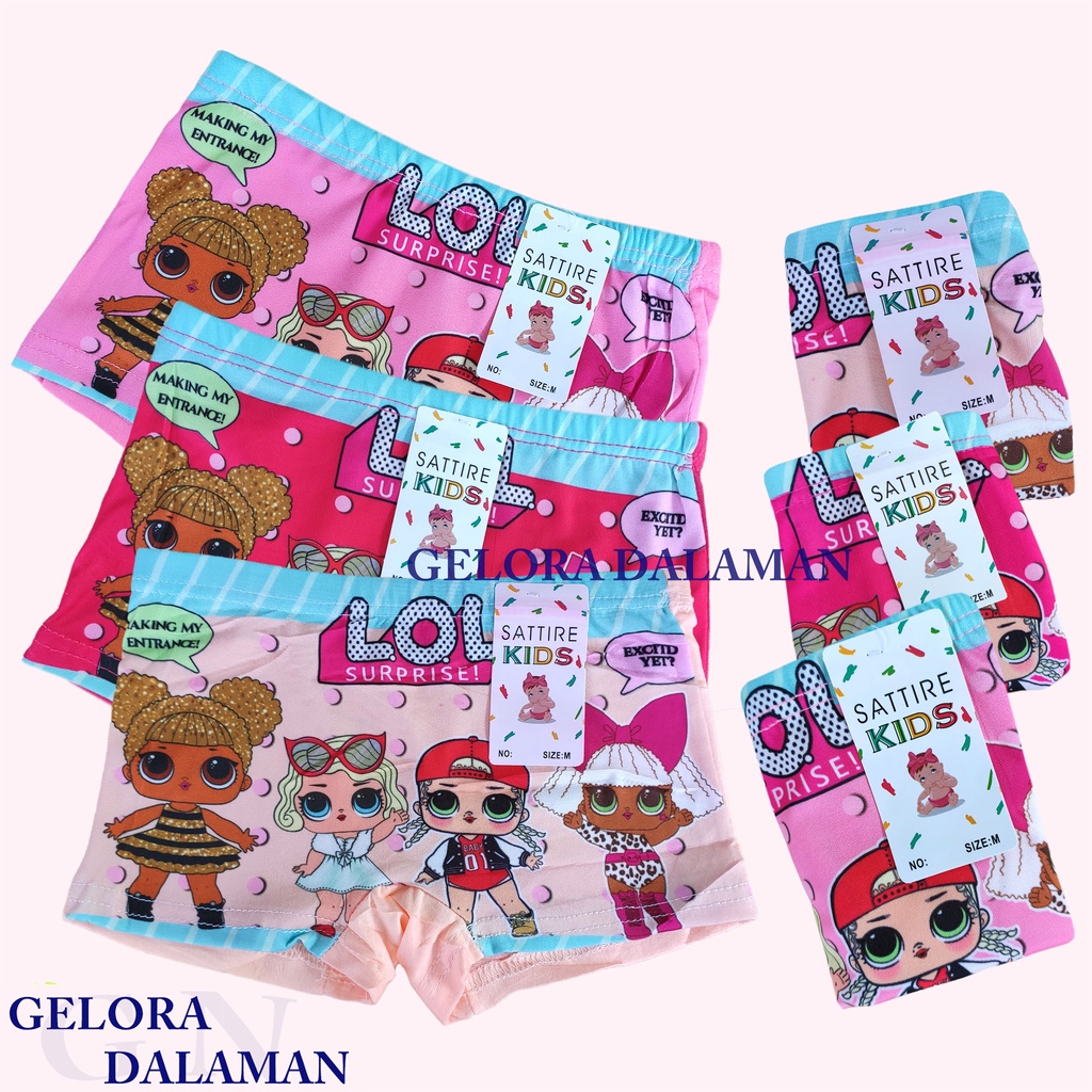 3 Pcs Celana Boxer Anak Perempuan Celana Dalam Pendek Anak Cewek  Gambar