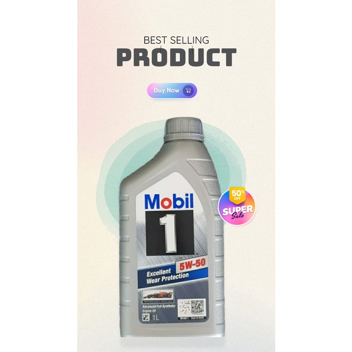 Oli Mesin - Mobil 1 5W-50 (1 liter)