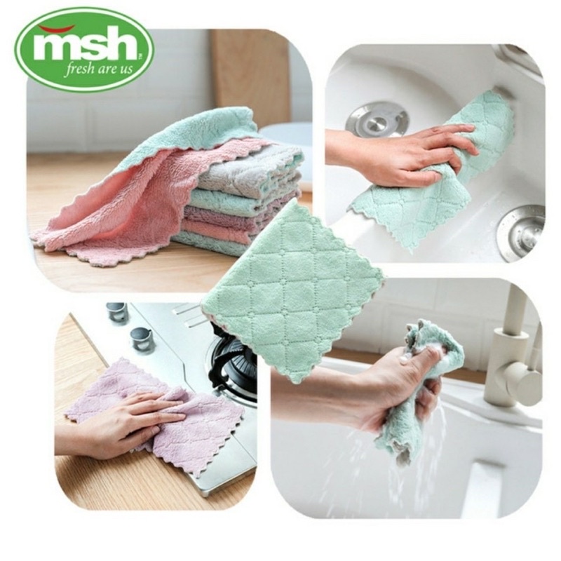 SEN - Kain Lap Anti Minyak 27x16 - Kain Lap Microfiber Anti Minyak 25x25 Serba Guna