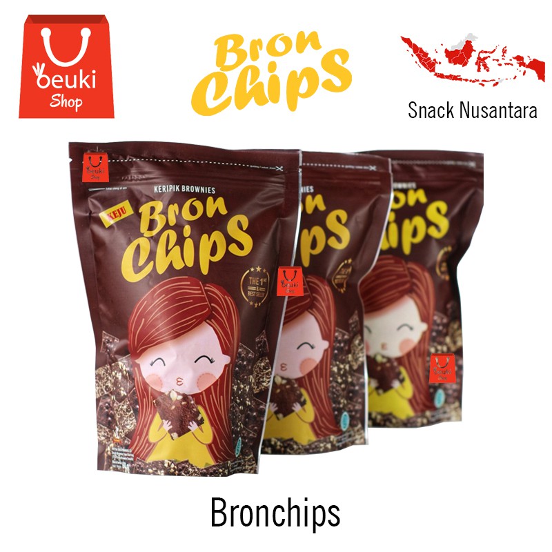 

BronChips Bron Chips Brownies Kering Keripik Brownies Bertekstur Renyah - 65gr