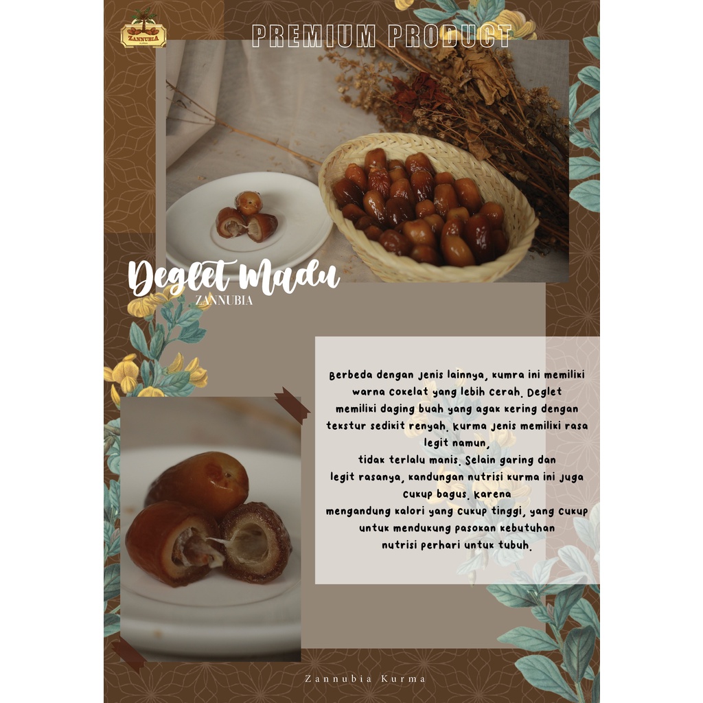 

KURMA DEGLET 500GR ZANNUBIA KURMA - BERMANFAAT HALAL FOOD SEHAT NIKMAT