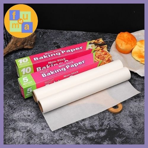 Baking Paper Kertas Baking Kertas Roti Alas Roti Silicone Oil Paper - Non-Stick Kertas Roti Baking Paper 5M/10M