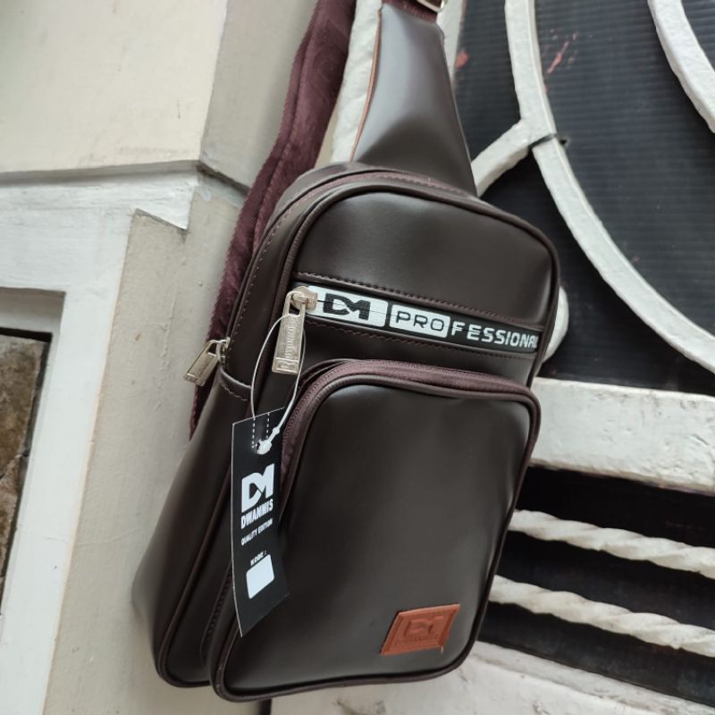 Big Size Waist Bag Pria ORIGINAL DM TAS PRIA KULIT PU SINTETIS - TAS SELEMPANG PRIA TAS DADA DM