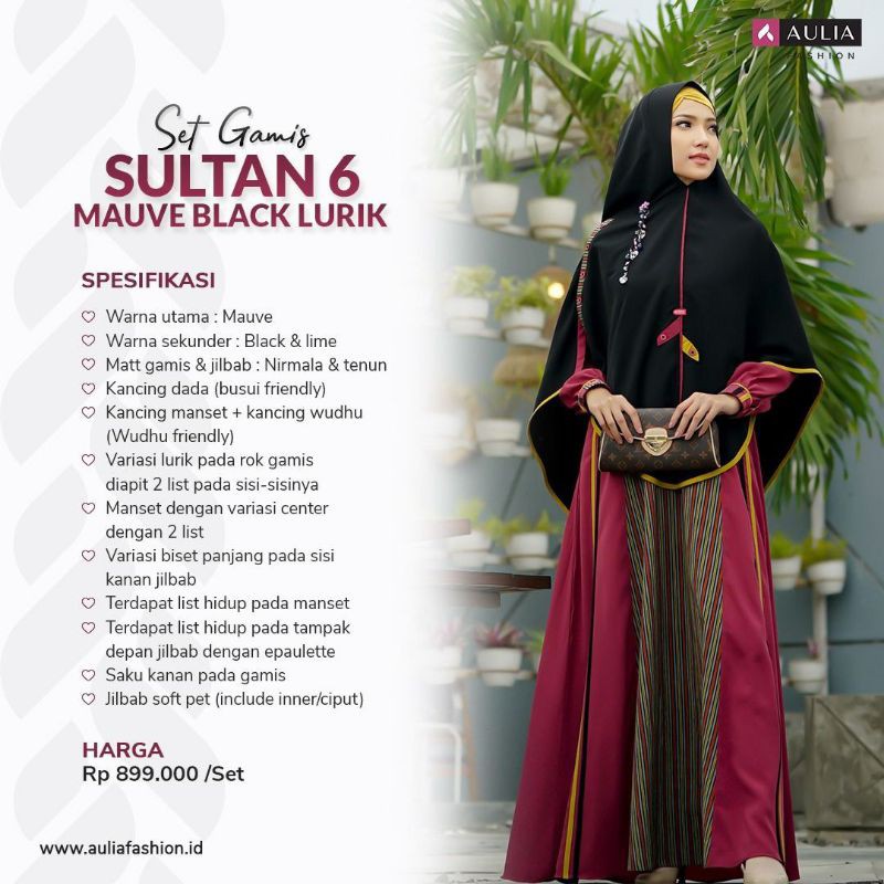 Gamis set Hjab syar'i Lebaran Terbaru ORI Aulia Fashion Sultan 6