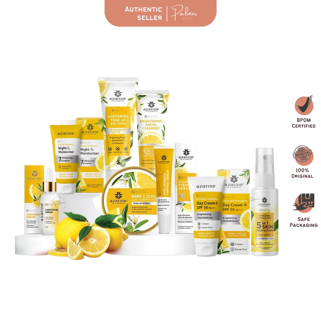 AZARINE C White Series | Brightening Facial Cleanser | Serum | Perfect Radiance Night Moistureizer |