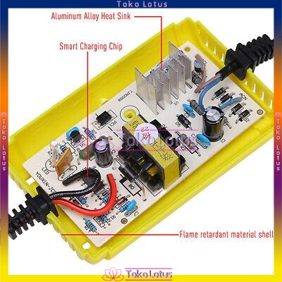 Cas Aki Portable 12V 2A Casan Accu Motor Mobil Sparepart Motor Listrik Colokan Indikator Carger