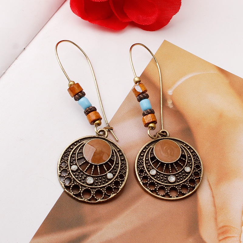 Anting Liontin Bulat Gaya Bohemian Eropa Amerika Tren Influencer