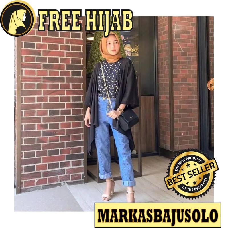 BAGGY DONA KANCING JEANS PREMIUM / CELANA BAGGY PANTS PANT  WANITA JUMBO JEANS KOTAK