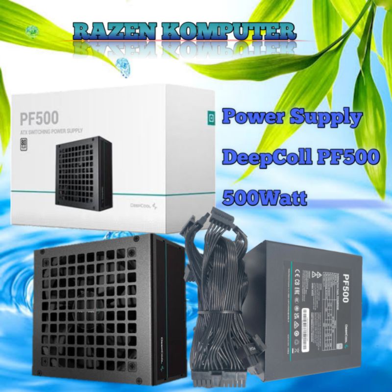 Power Supply 500Watt DeepCool PF500 80 Plus Kabel Flat