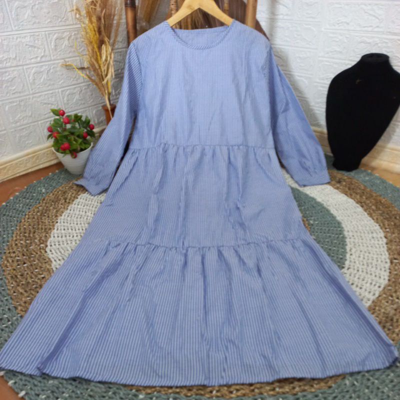 MIDI DRESS Rempel Susun//fashion Muslim Wanita Dewasa