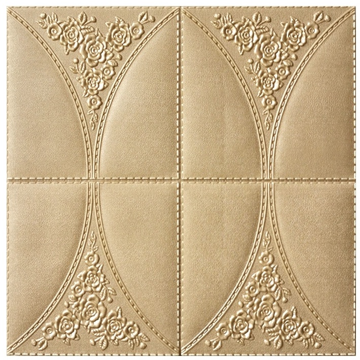 Topprice Wallpaper 3D Foam Dekorasi Dinding Kamar Rumah Murah motif Bunga  wallfoam sticker U96 / U137 / U134 / U135 / U136-U137 LUXURY BEIGE