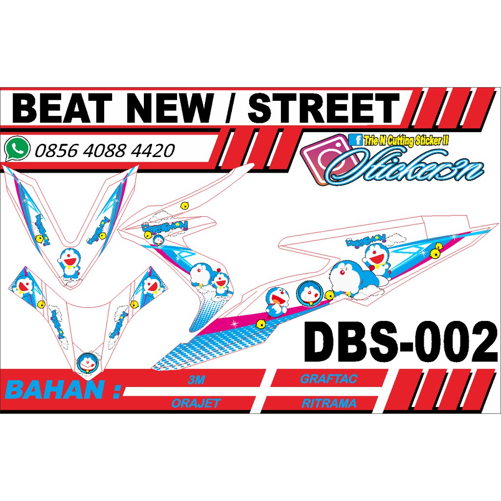 Decal Full Body Beat New Doraemon, Decal Honda Beat New 2017 Fullbodi doraemon