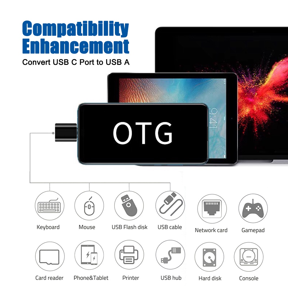 Type C To USB 3.0 OTG Adapter / USB-C Male To USB Female Converter for Android Smart Phone